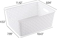 Vista 2 de Gloreen Cesta de plástico blanco, cestas de almacenamiento de tejido de 8 cuartos de galón, 4 paquetes