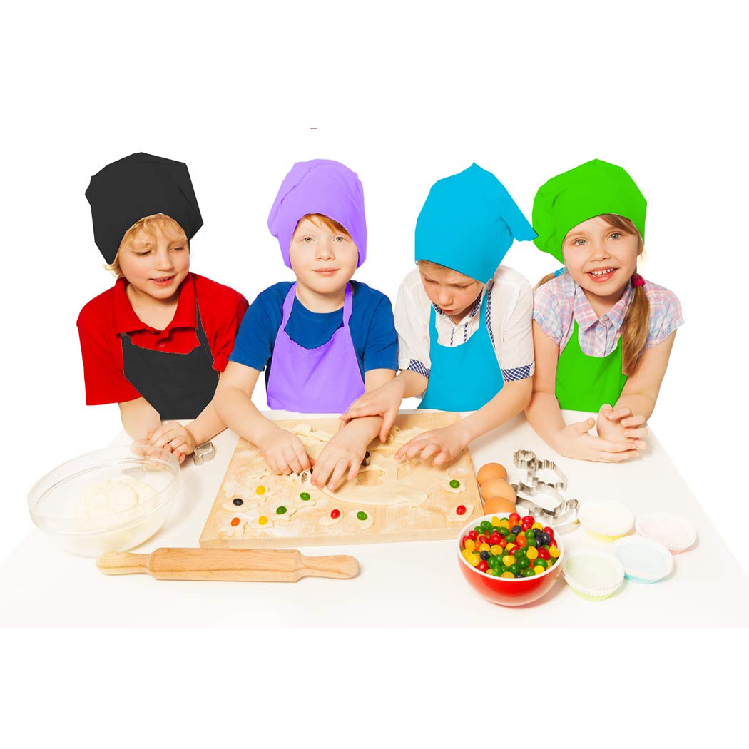 Cwfun Ensemble tablier et chapeau de chef pour enfants et garçons, tabliers réglables pour enfants de 5 à 13 ans, blanc, Taille L Cwfun Ensemble tablier et chapeau de chef pour enfants et garçons, tabliers réglables pour enfants de 5 à 13 ans, blanc, Taille L