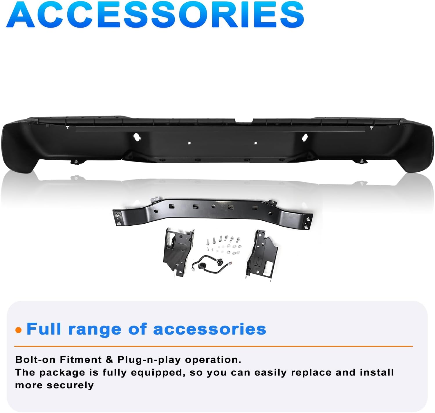 SOCKIR Anti-Rust Coating Rear Bumper Assembly Fits for 2005-2021 Nissan Frontier W/O Parking Sensor Holes NI1103115 Back Step Bumper Black