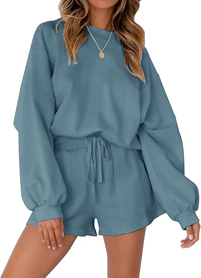Cozy Fall Vibes: Oversized Batwing Sleeve Lounge Set for Women