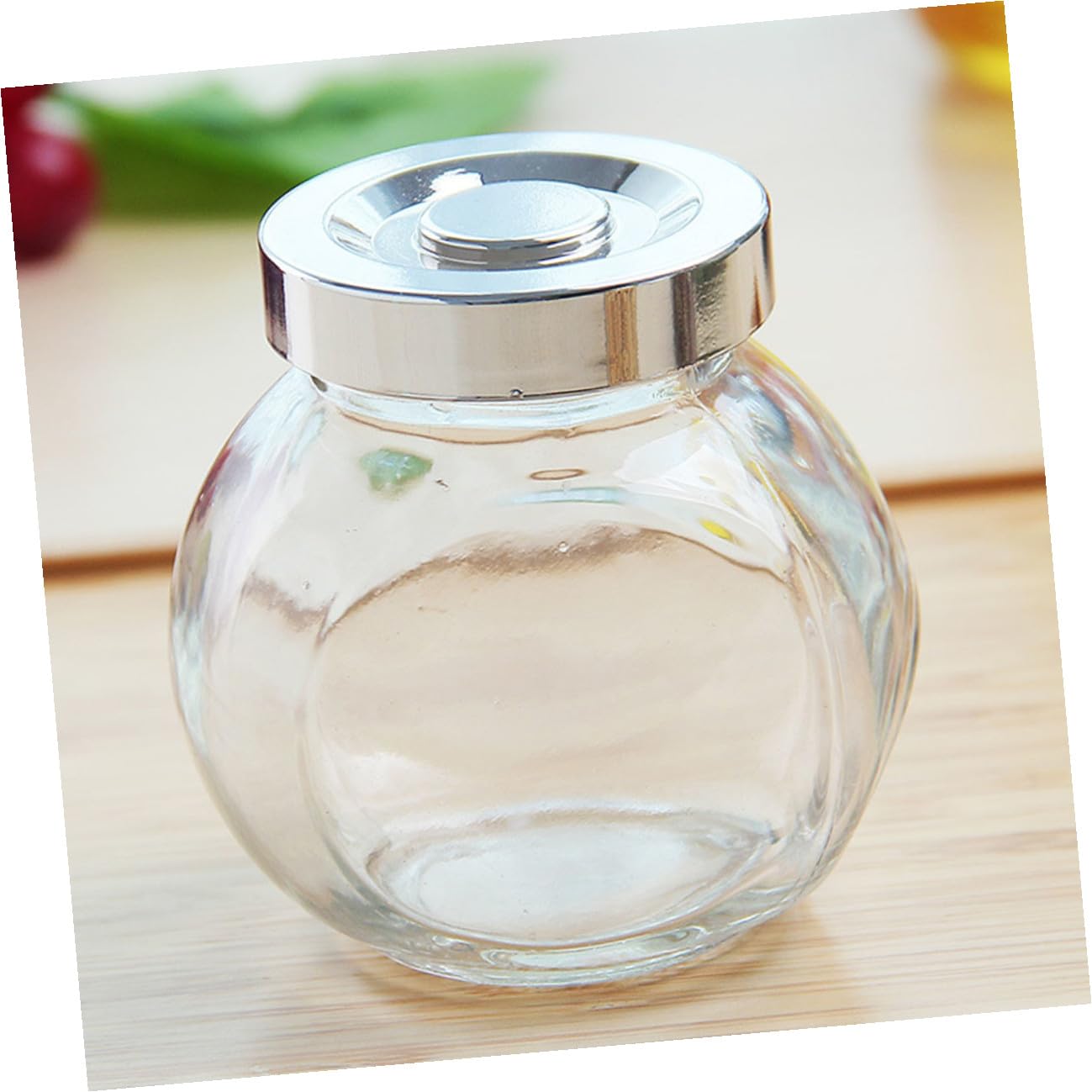 Veemoon Set 8 Barattoli in Vetro Chiusura Ermetica da 180 Ml Contenitori per Alimenti e Tè Trasparenti e Compatti per Conservare Frutta Secca e Caramelle in Cucina