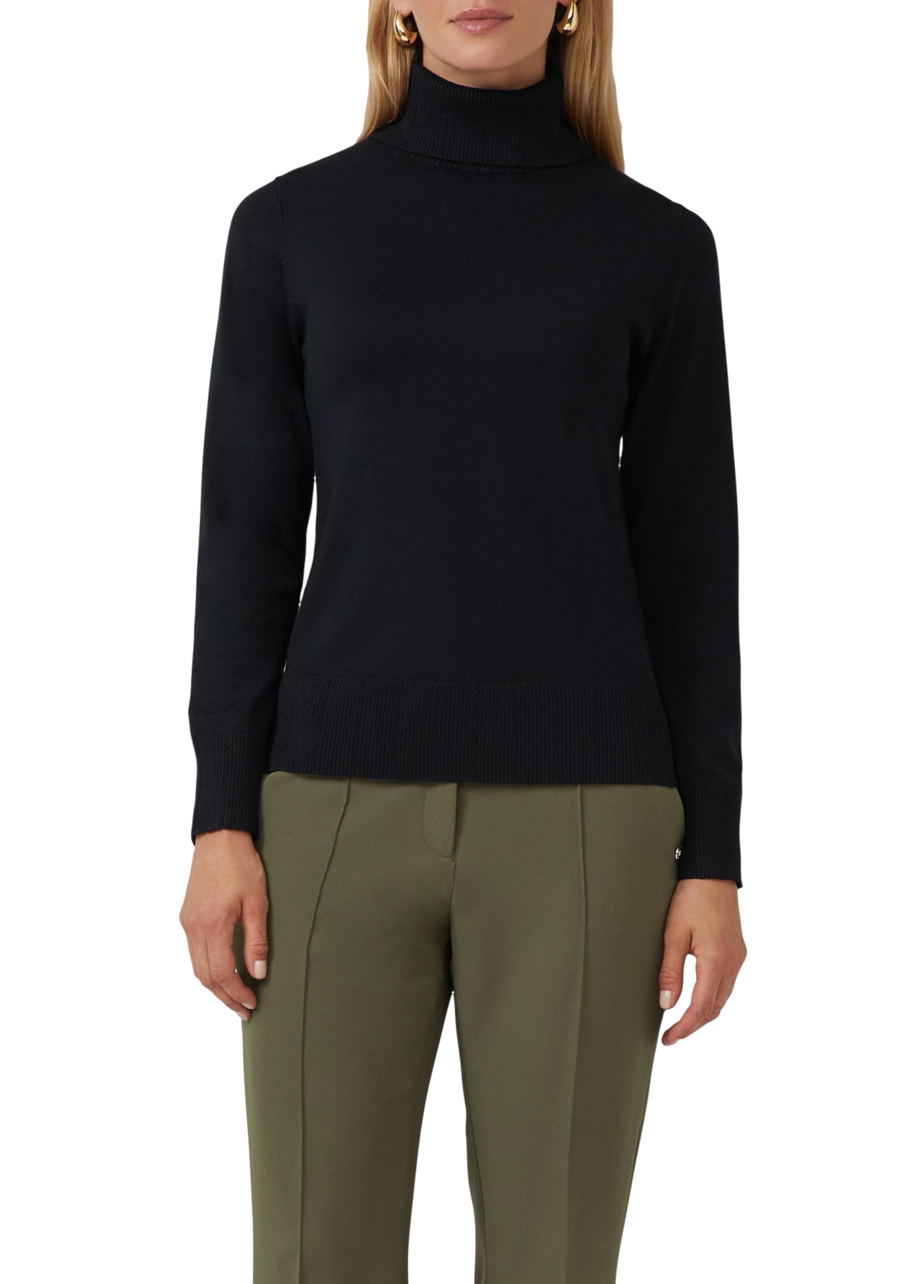 s.Oliver Damen Strickpullover – Slim Fit, Rollkragen, Feinstrick