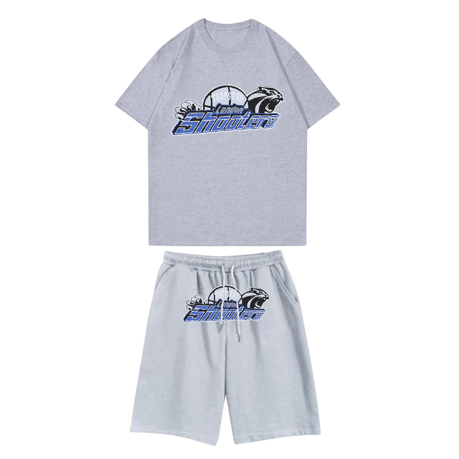 NHNKR Trapstar Camiseta de 2 piezas Adultos y Niños，Trapstar Camisetas de Algodón y Pantalones Cortos Conjunto de Chándal Adultos, Traje de Ocio, Unisex