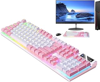 メカニカルキーボード、有線ゲームキーボード - 104キーメカニカルフィールキーボード | 発光キーボード、デスクトップコンピュータキーボード、PCゲーマー用ゲームキーボード