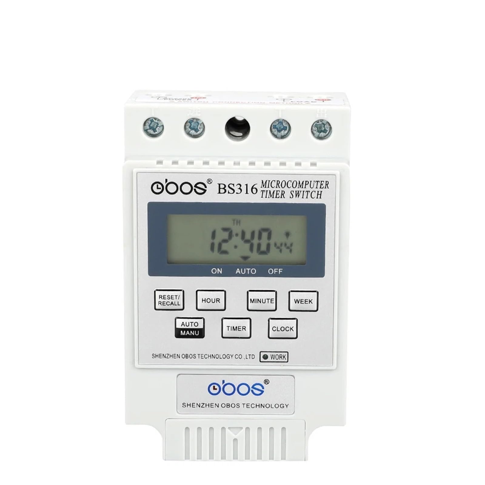 QAXIOQCS Appearance 25A 220V Digital Weekly Timer White Timer Switch with 10 Times on/Off per Day time Set Range(230V)