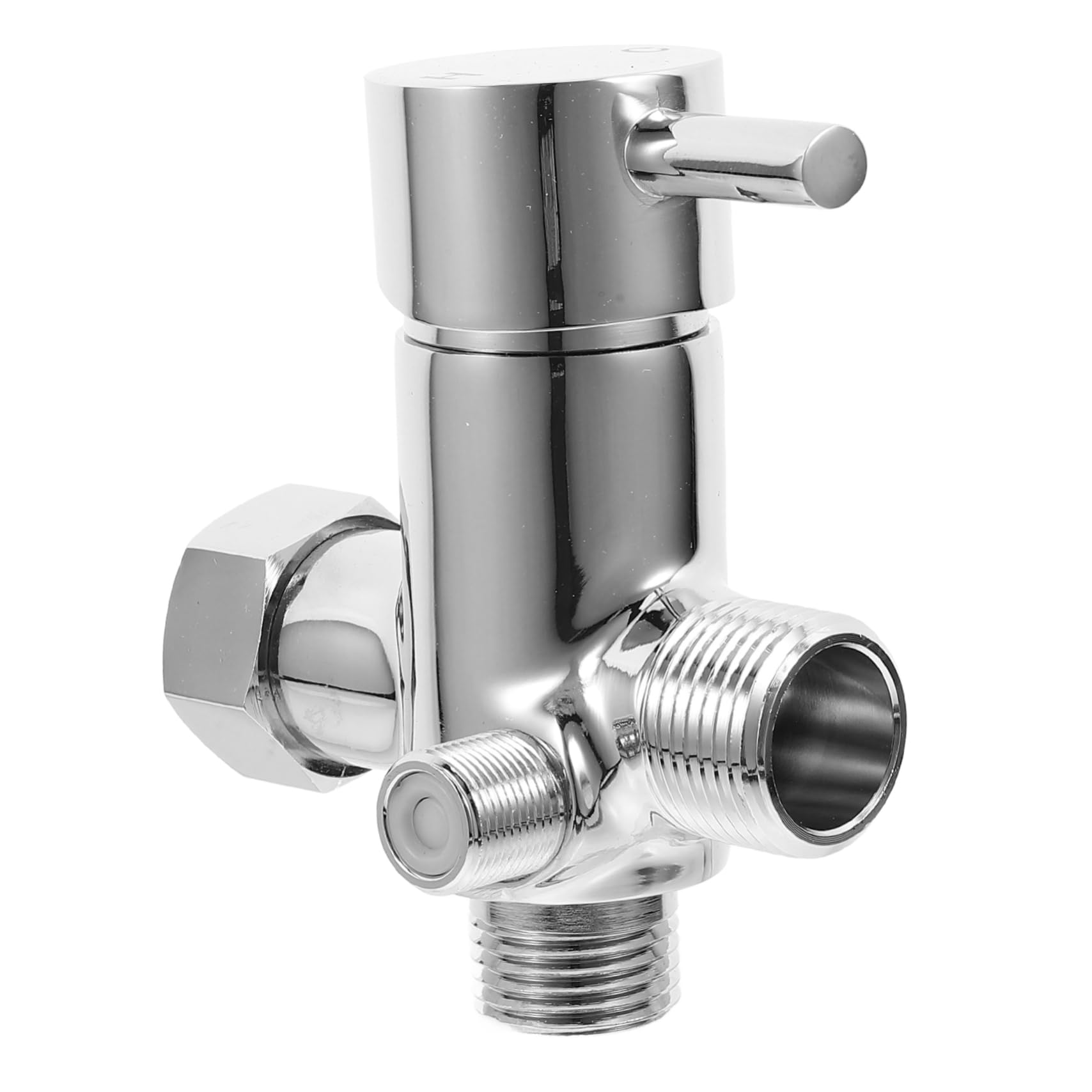 Valvola Deviatrice 4 Vie in Rame Argento per Bidet e Doccia