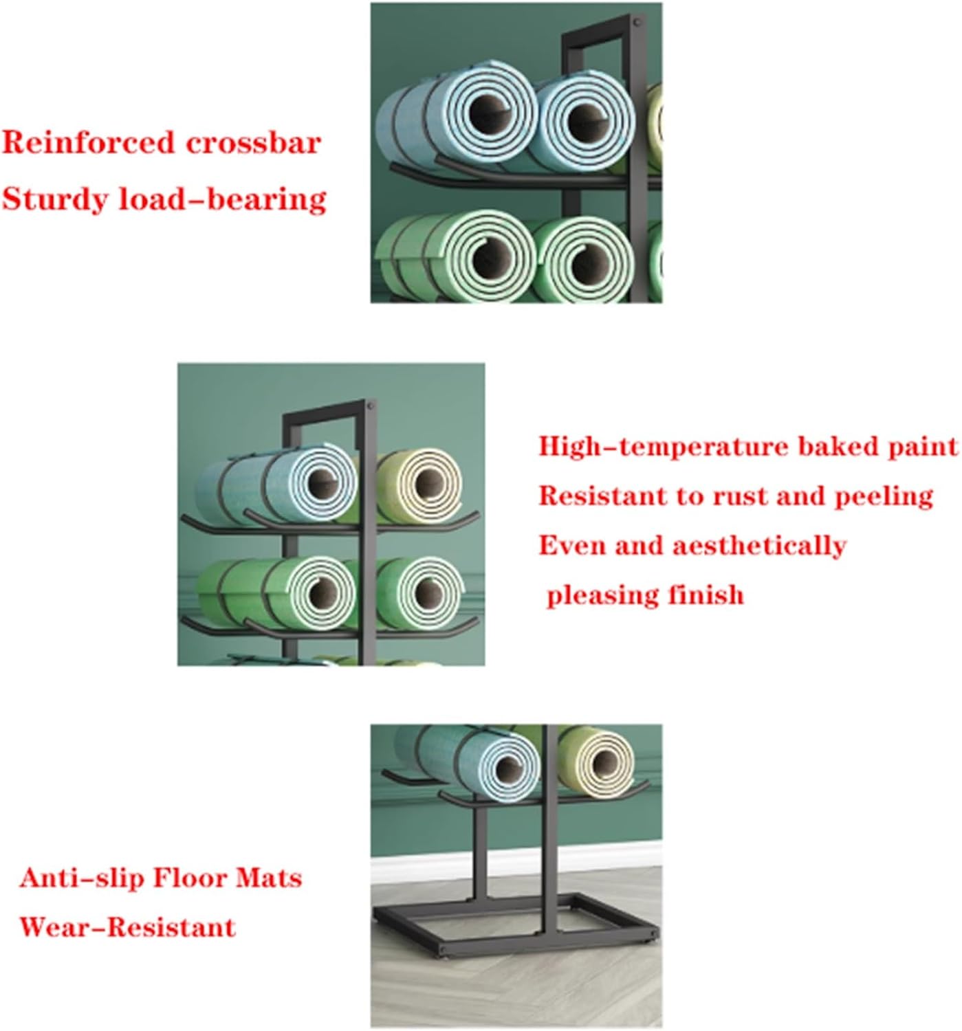 Yoga Mat Storage Rack - Double-Sided Display Holder for Home, Office, Studio & Gym - Premium Organizer for Yoga Mats, Fitness Gear & Exercise Equipment image 3