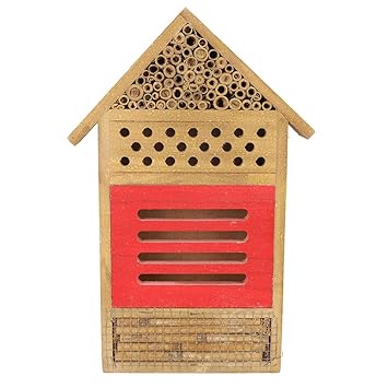 Garden Decoration Nests Box Wooden Insect House Wooden Insect Bee House Nice Decorative Design Tubular Tunnels Bee House it Looks Great as Well for Nesting Bees