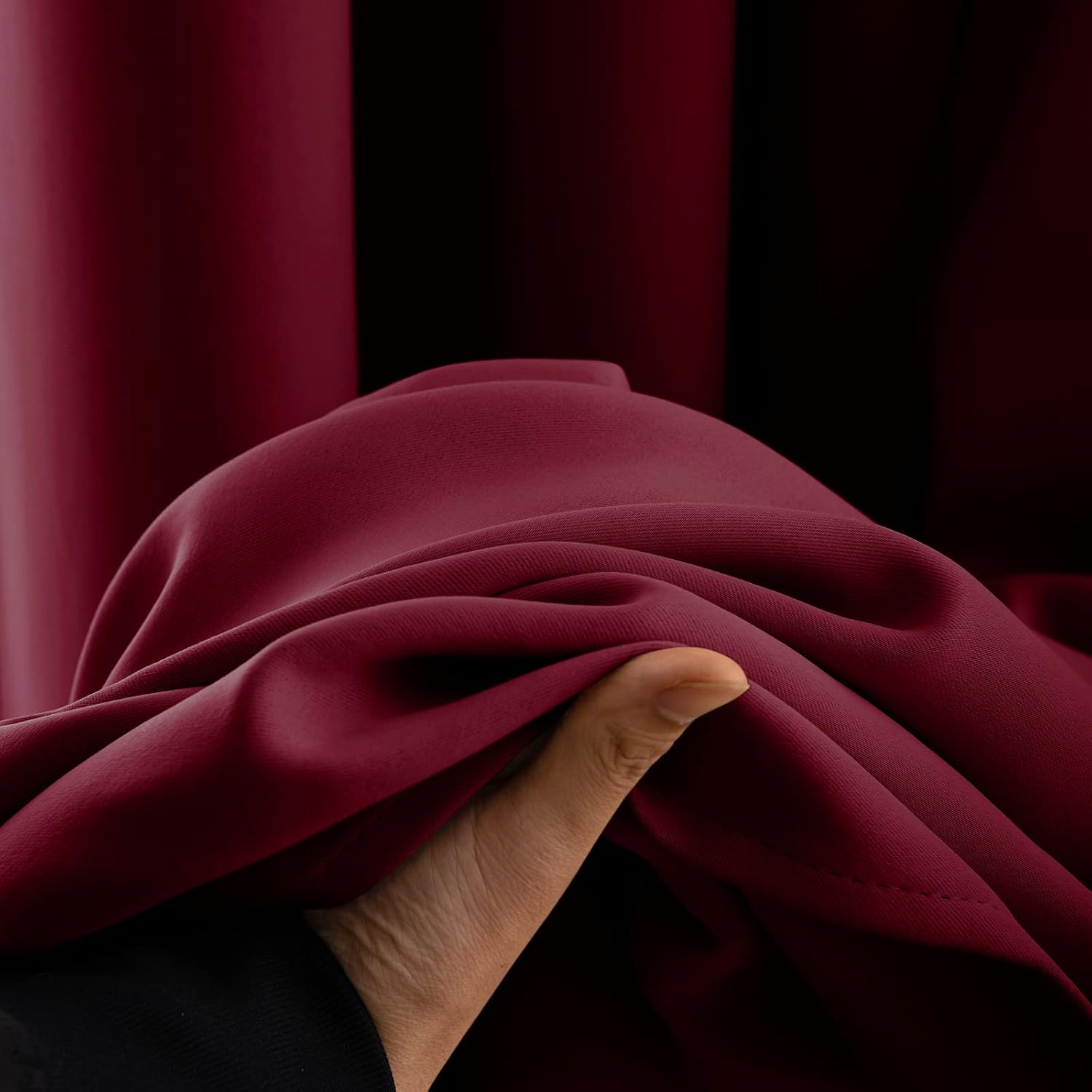 MIULEE Burgundy Red Blackout Curtains for Living Room 2 Panel Set, Premium Eyelet Curtains for Bedroom, Thermal Insulated Window Curtain Drapes, Black Out Curtain 54 Drop, Each Panel 46 x 54 Inches W 46" x L 54" (2 Panels) Wine Red