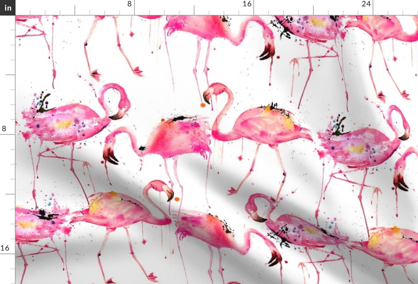 Spoonflower Fabric - Large Scale, Pink, Flamingos, Watercolor, Tropical, Bird, Animal, Printed on Minky Fabric by The Yard - Sewing Baby Blankets Quilt Backing Plush