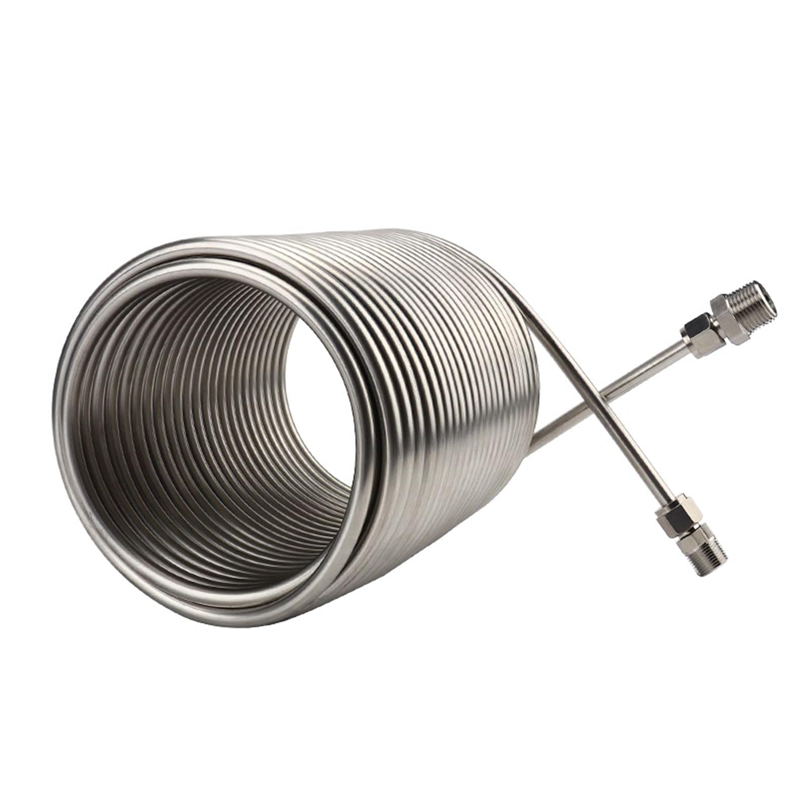 Scambiatore di calore in acciaio inossidabile, refrigeratore for mosto ad immersione, porta da 1/2" e 3/8" e serpentina con tubo a spirale, refrigeratore for birra/vino for birra fatta in casa.