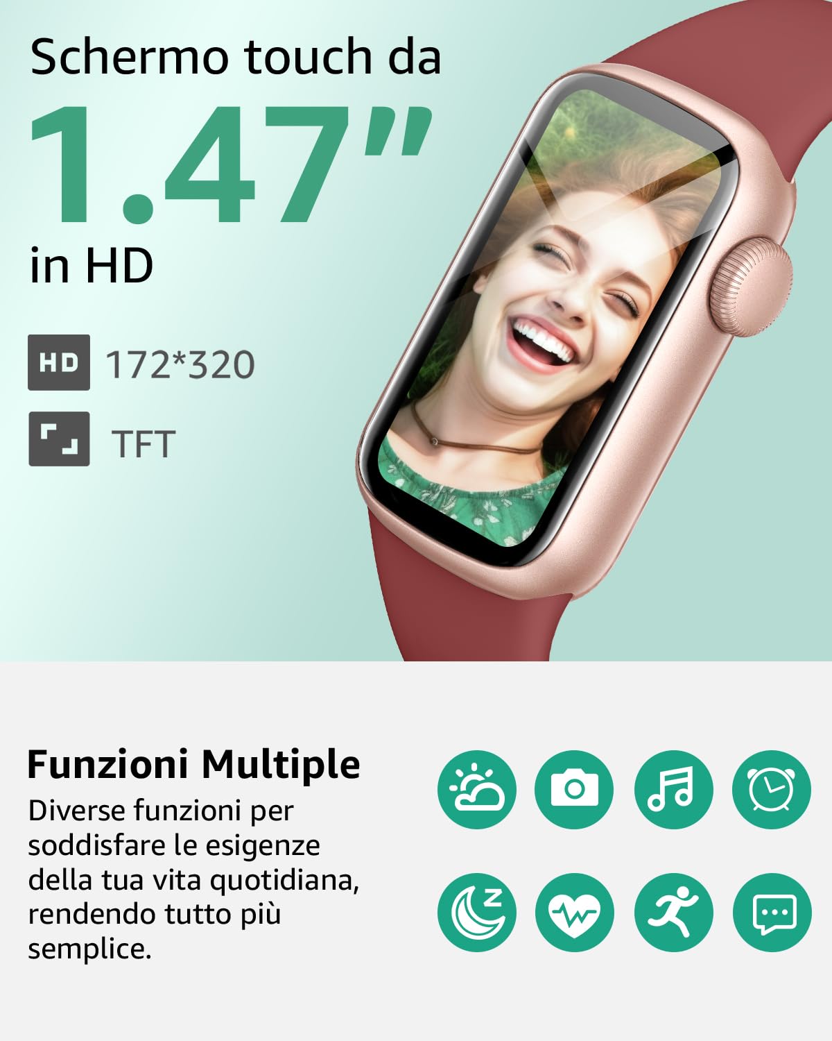IMFRCHCS Smartwatch Fitness Tracker Uomo Donna - Dettaglio