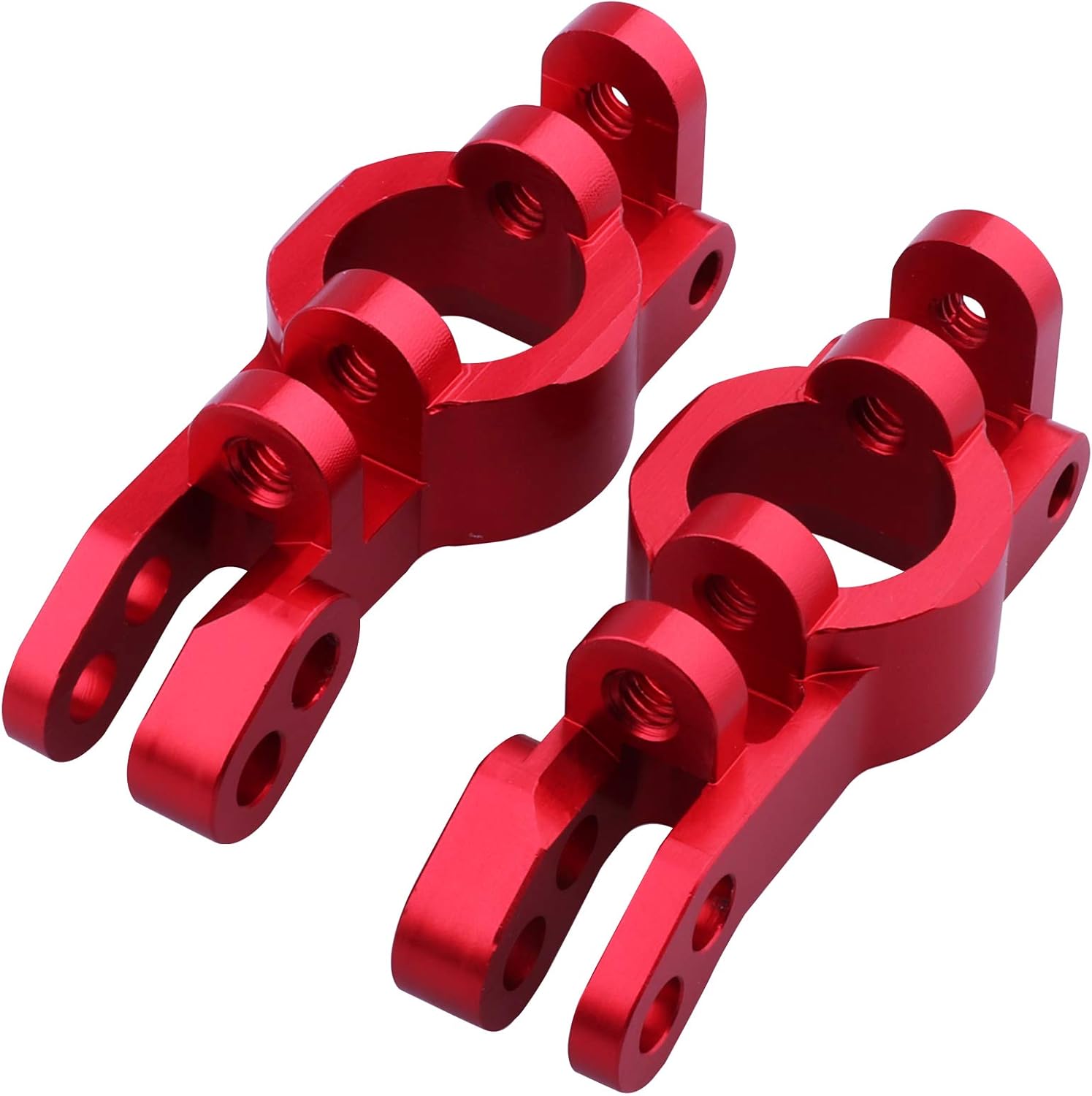 Review Hobbypark Aluminum Front and Rear Right Hub Assembly Set Steering Knuckles Blocks Stub Axle Carriers for 1/10 Redcat Blackout XTE XBE SC (Pro), Replace BS213-011 BS213-012 (Red)