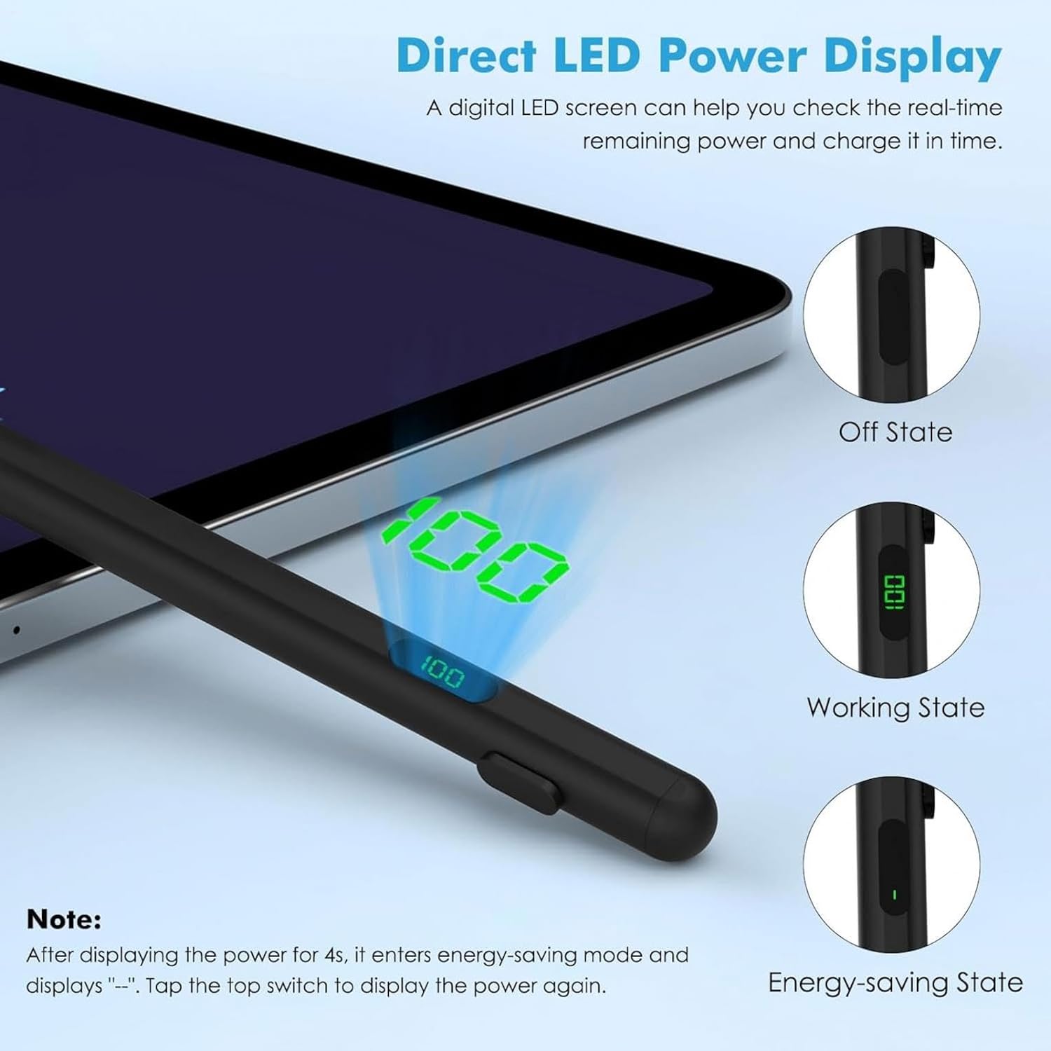 Active Digital Display Stylus Touch Pen Capacitive Compatible with iPhone 16e, Rechargeable Palm Rejection