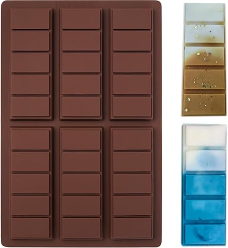 Molde de barra de chocolate, juego de barras de presión de silicona, molde de cera derretida, sin BPA, moldes de vela de soja de fácil liberación,