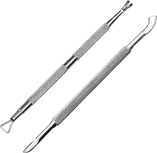 Premium Stainless Steel Manicure Tools 2-Piece Set, Upgraded Cuticle Pusher & Nail Lifter, Cuticle Trimmer & Gel Nail Polish Remove Tool, Home & Salon, For Women