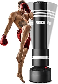 Punching Bag Heavy Boxing Bag with Suction Cup Stand- Freestanding Punching Bag for Adults Kickboxing Bags Kick Punch Bag for Home Gym Boxing Training Black, 69"