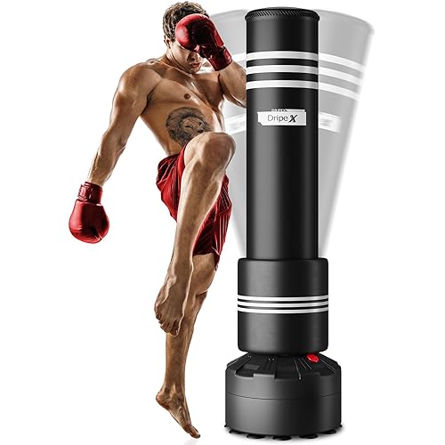 Dripex Freestanding Punching Bag, Heavy Boxing Bag with Stand for Adult Youth - Men Standing Boxing Punch Bag for Home Gym Workout