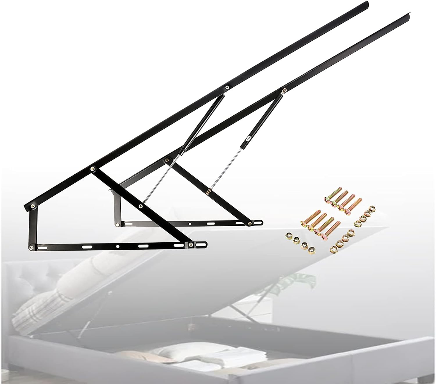 IRONWALLS Pair of 5Ft Metal Bed Lift Mechanism for Lift Storage Bed DIY Project