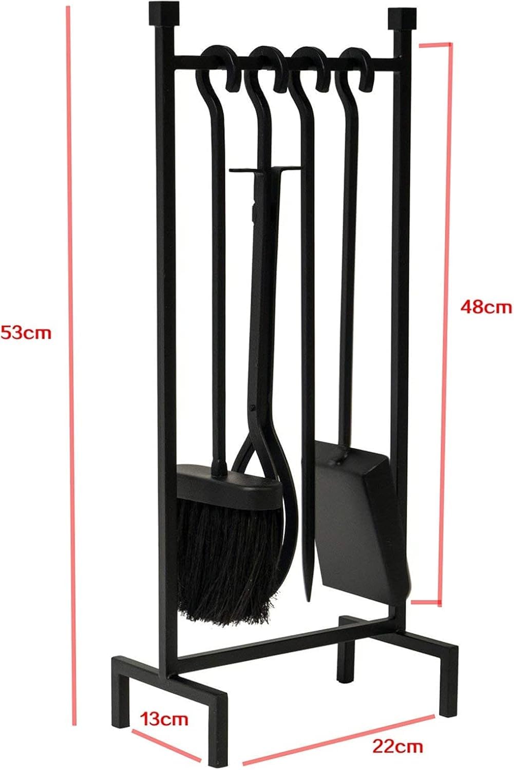 Set di attrezzi per caminetto 5 pezzi set di strumenti per camino con manico nero in ferro battuto grande set di attrezzi per fuoco camino e braciere esterno