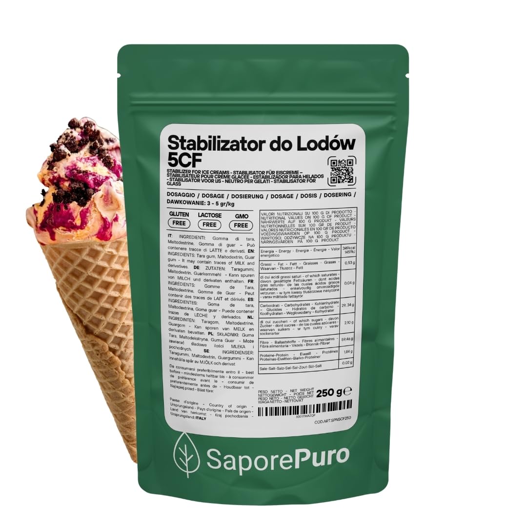 Saporepuro STABILIZATOR DO LODÓW I SORBETU z Mąką Tara i Guar - 250 gram