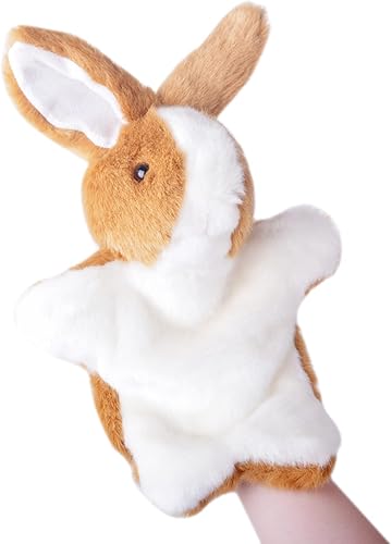 Miniatura 3 de Marionetas de mano de conejo, animales de peluche, juguetes para niños, imaginativo, juego de simulación, cuentos (gris)
