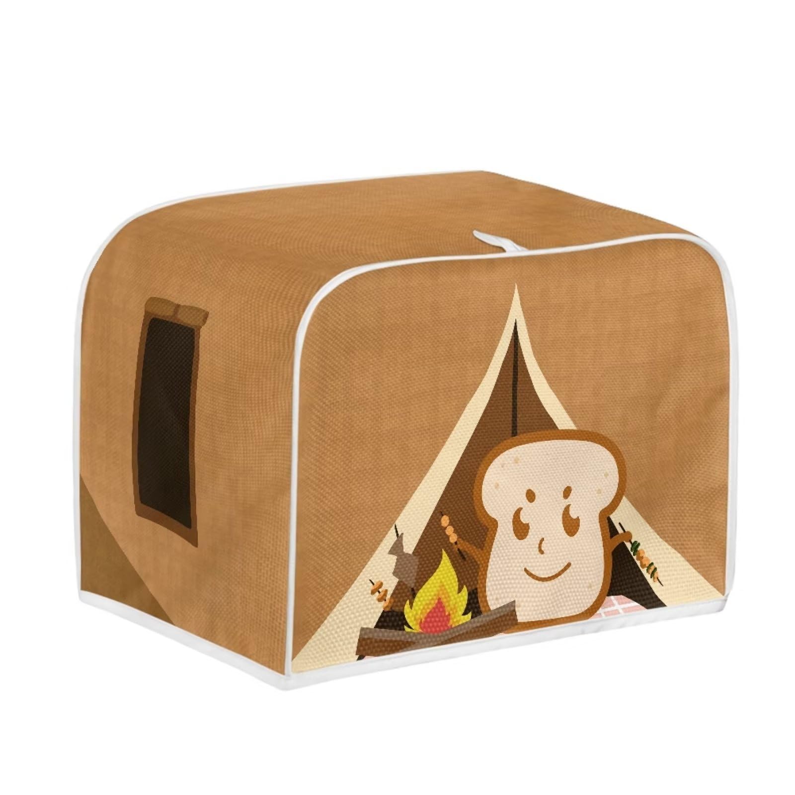 DISNIMO Baked Toast 4-Slice Toaster Cover,Bread Toaster Oven Dustproof Cover,Washable Kitchen Small Appliance Cover Anti Fingerprint Protection for Woman Gift