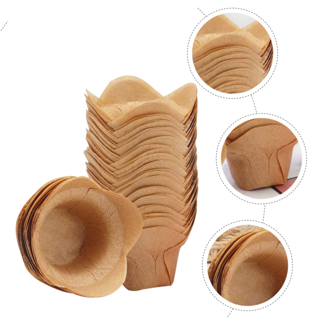 Zerodeko 400stücke Muffin Förmchen Lotus Stil Backbecher Für Ölbeständige Papier Backeinlagen Für Partys Hochzeiten Und Tägliches Backen Hochtemperaturbeständig