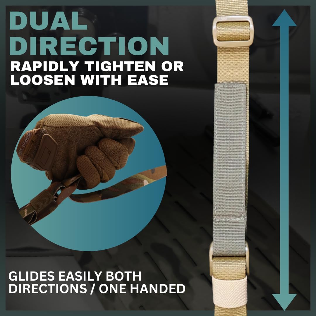 Padded Sling - 2 Point Dual Adjustable Sling - US Made - 1" Milspec - Closed Cell High Density Foam Padding - Texas Model