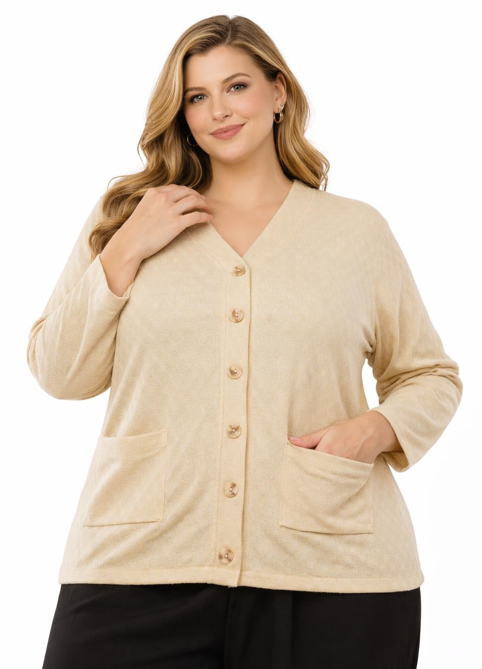 Women's Warm Woolen Cardigan - Stylish Full Sleeve Knitwear for Winter, Cozy & Elegant Sweater with Front Pocket Plus Size Also Available L to 4XL-image-49