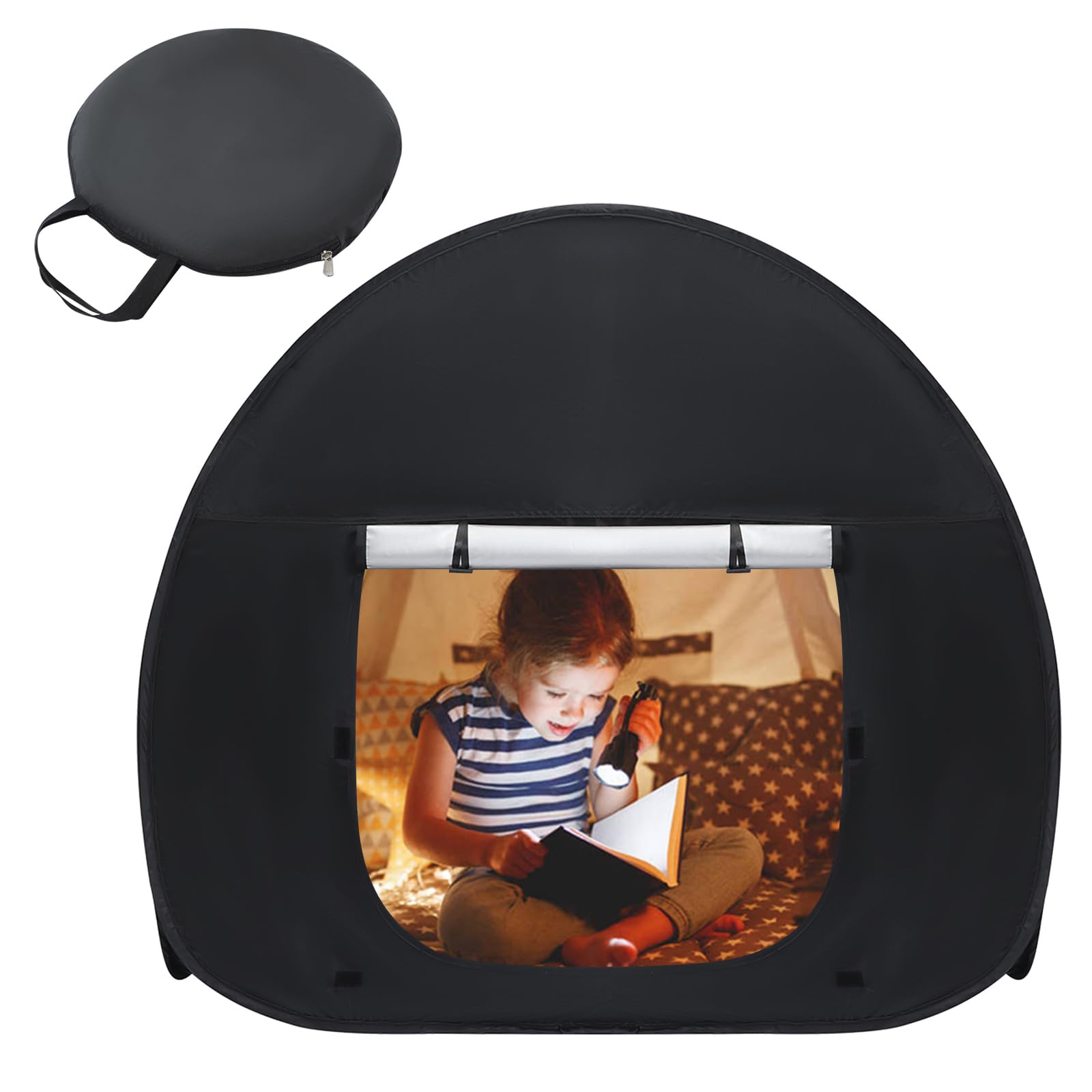 Putentfun Kids Pop Up Tents Toys for Helps Autism Comfortable Foldable Sensory Tent Calm Corner Blackout Tent for Children to Read Play and Relax Easy to Use Calm Down Play Tents for Kids Playing — image 1