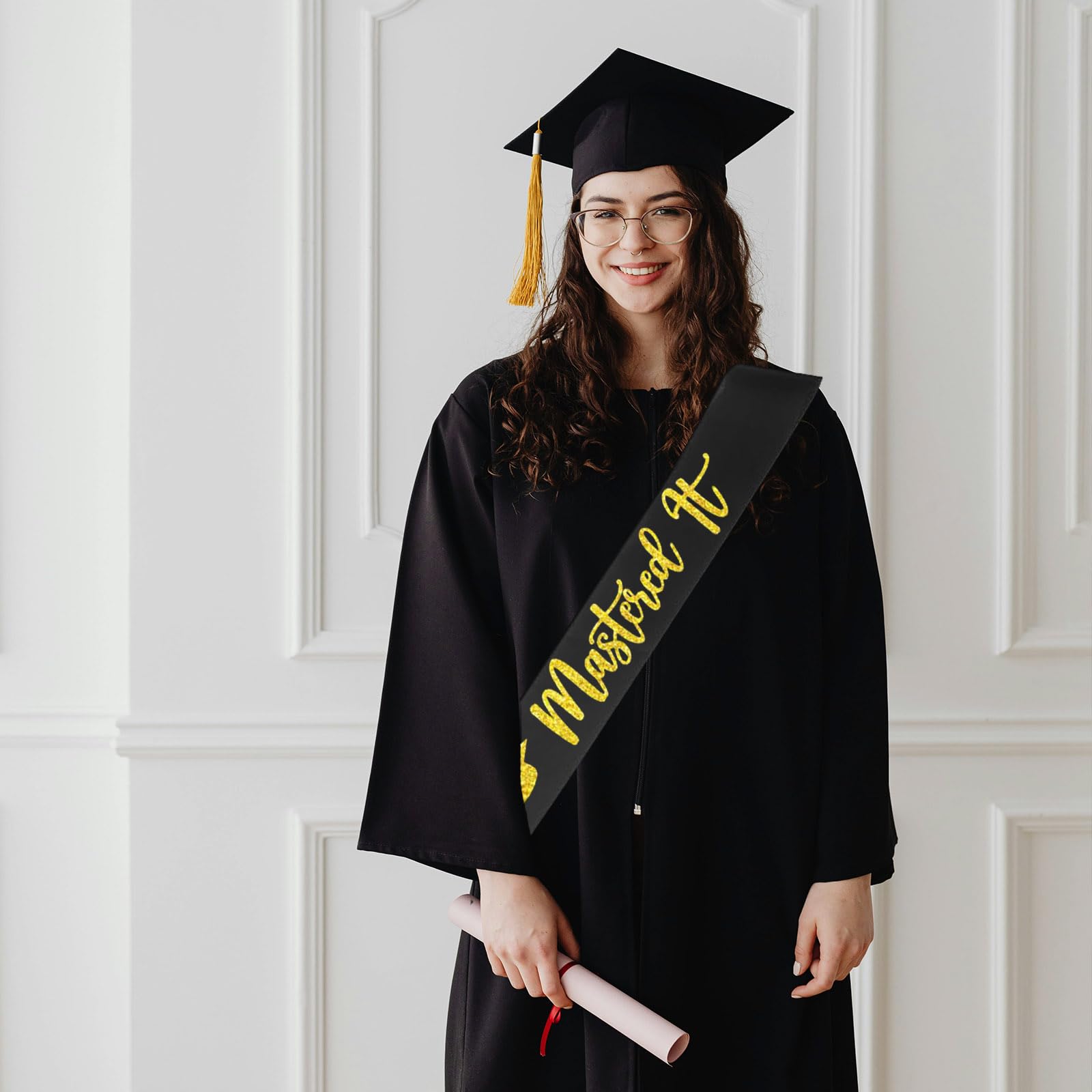 Mastered it Sash, Black Congrats Grad Sash Class of 2026 Senior Graduation Sash for Graduation Party Supplies Masters Graduation Gifts - Image 4