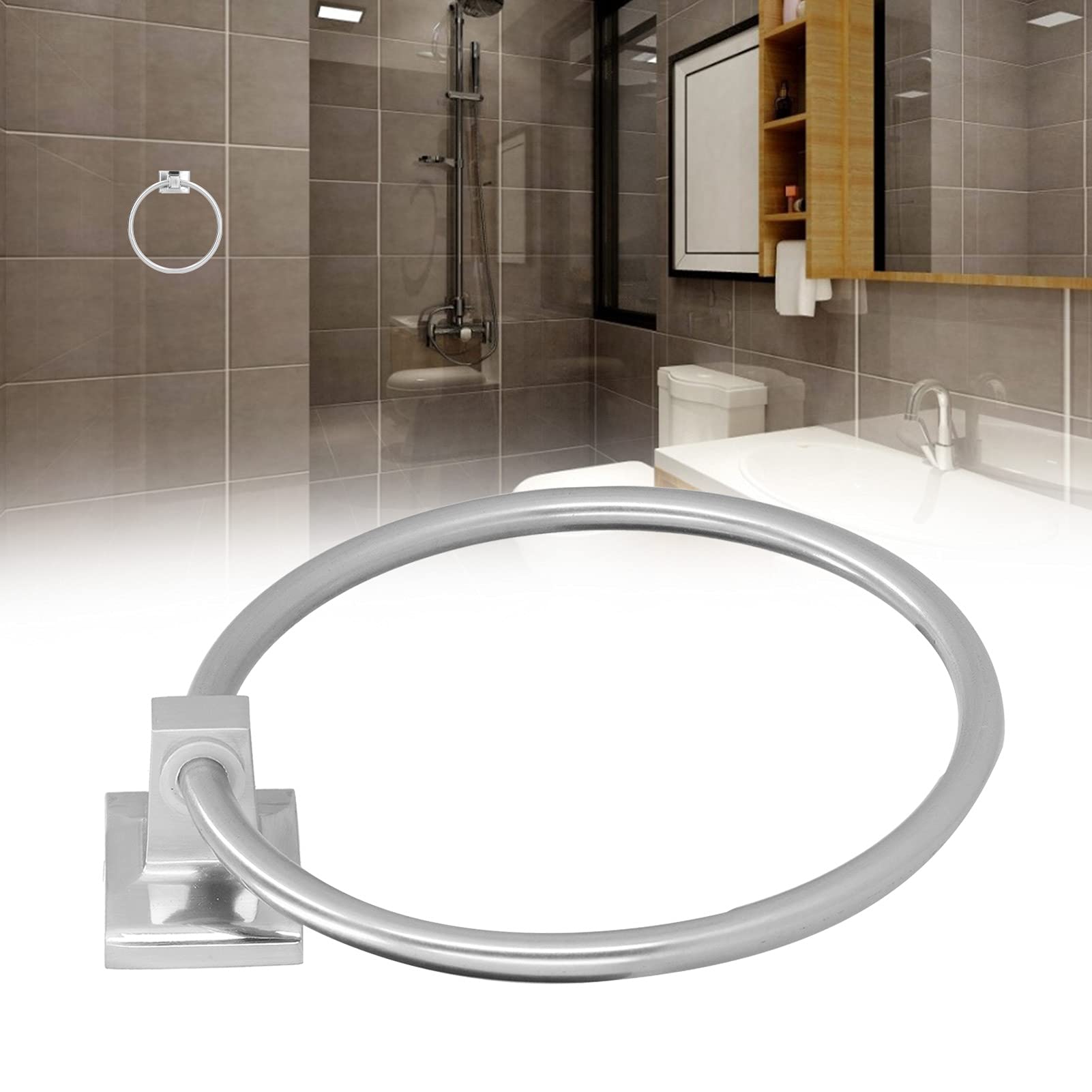 Toallero de acero inoxidable cepillado, moderno toallero de pared para toallas de mano, elegante y duradero, para decoración del hogar