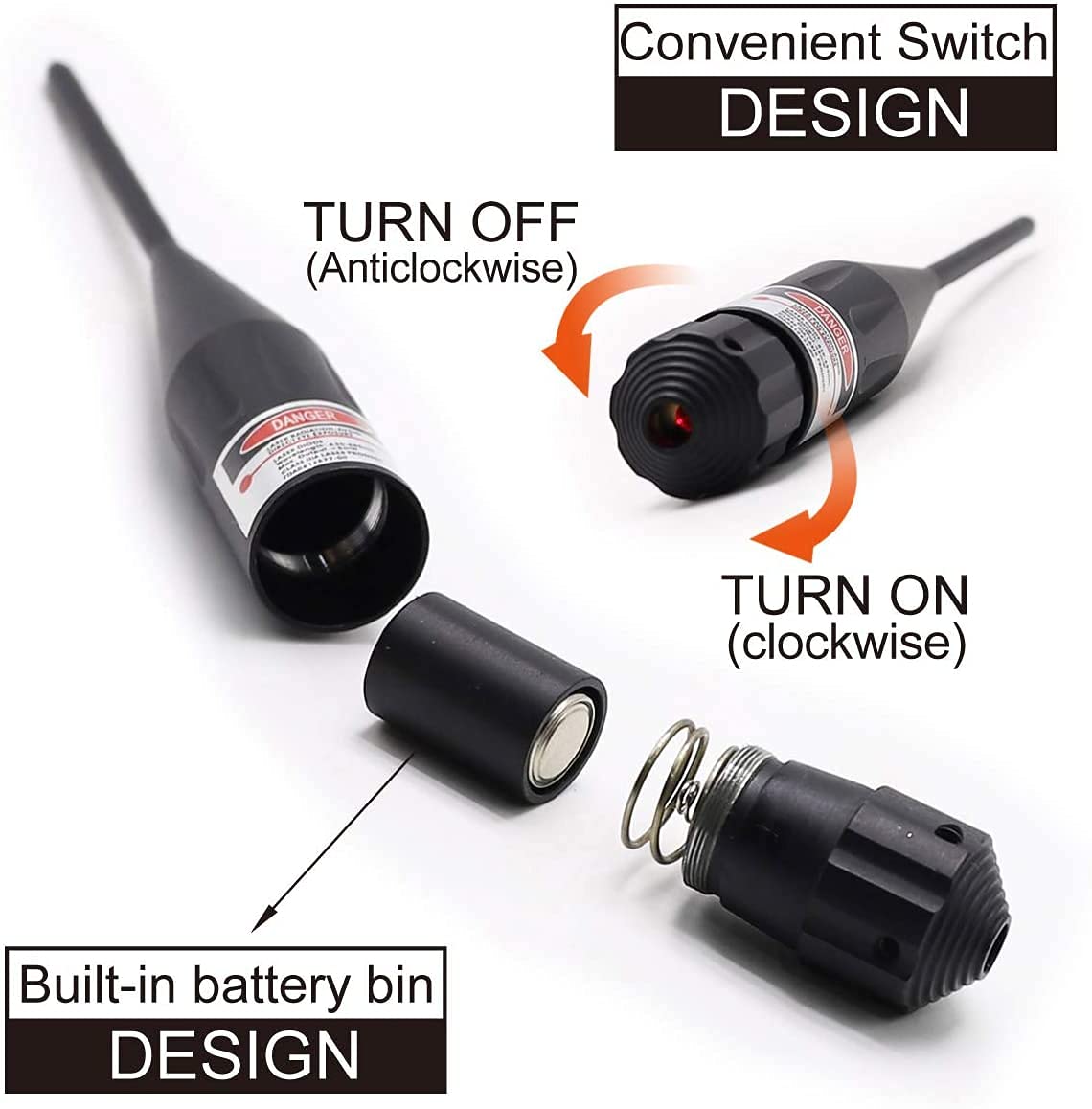 Puntatore laser rosso Buwico®, kit di mira per fucili da caccia calibro .17 e .78