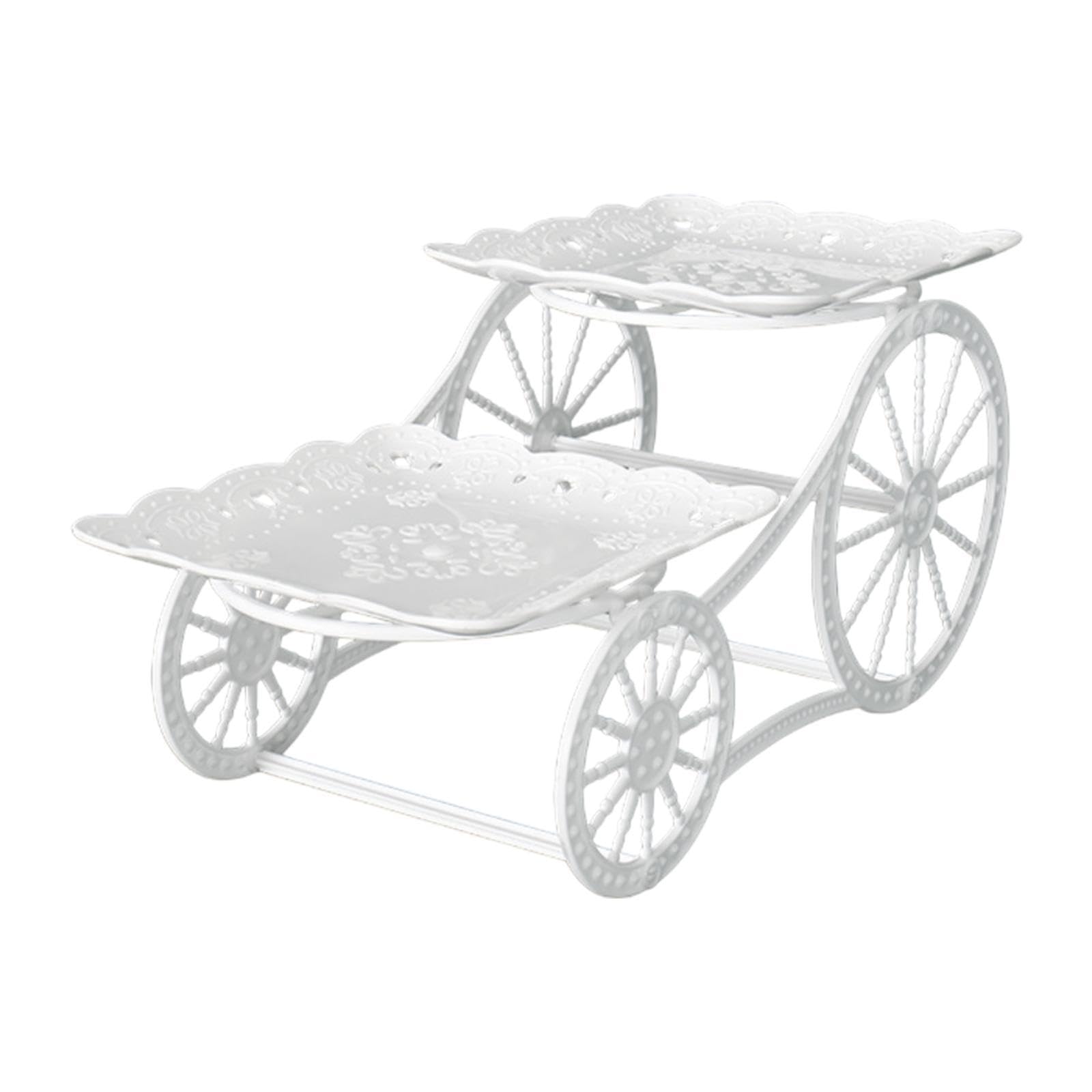 YIXANNX Charming 2 Tiered Cupcake Holder Fruit Candy Donut Plate Serving Delicious Desserts Snacks And Sweet Treats Fruit Plate Holder Dessert Carriage