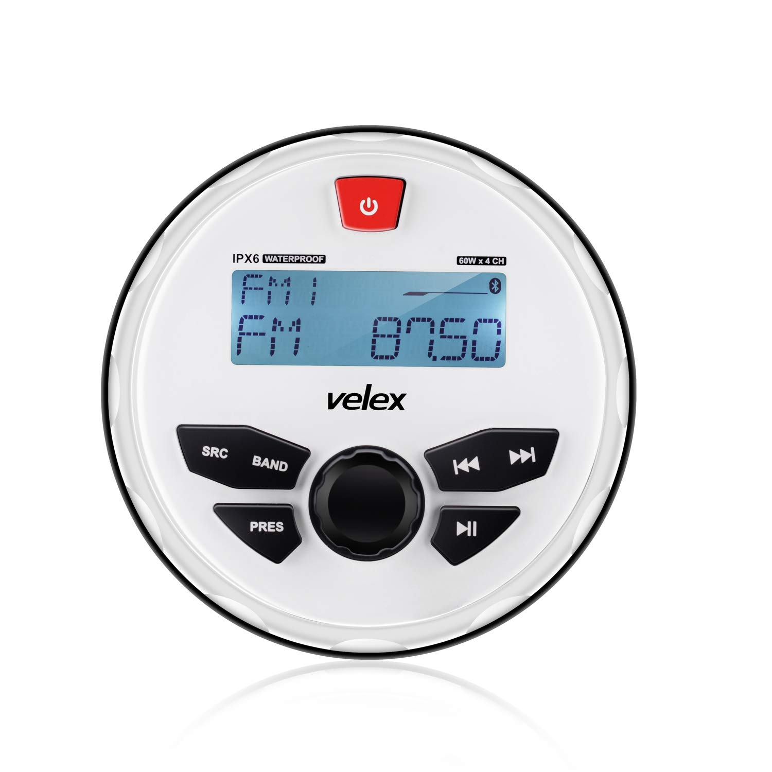 Waterproof Bluetooth Marine Stereo Receiver with MP3 Player on AM/FM Radio and USB for Streaming Music on Boats Golf Carts ATV UTV and Spa Hot Tubs