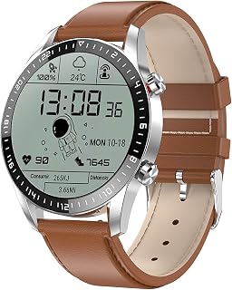 Bluetooth Sports Call Watch 1.3-inch Full Touch Screen Built-in Multiple Sports Modes IP68 Waterproof Pedometer Men's and Women's Pedometer Watch Tracker(B)