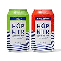Vista 6 de HOP WTR Agua de lúpulo con gas, paquete de 6 unidades, lima, sin azúcar, bebidas sin alcohol bajas en carbohidratos, cerveza NA, bebida adaptógena