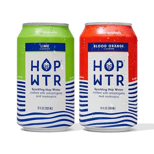 Miniatura 6 de HOP WTR Agua de lúpulo con gas, paquete de 6 unidades, lima, sin azúcar, bebidas sin alcohol bajas en carbohidratos, cerveza NA, bebida adaptógena