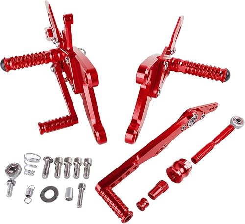 Miniatura 3 de Motocicleta CNC ajustable trasero pasajero pie pie estribera soporte soporte para Y.a.maha YZF R1 YZF-R1 YZFR1 Accesorios 2015 2016 2017 15-17 (rojo)