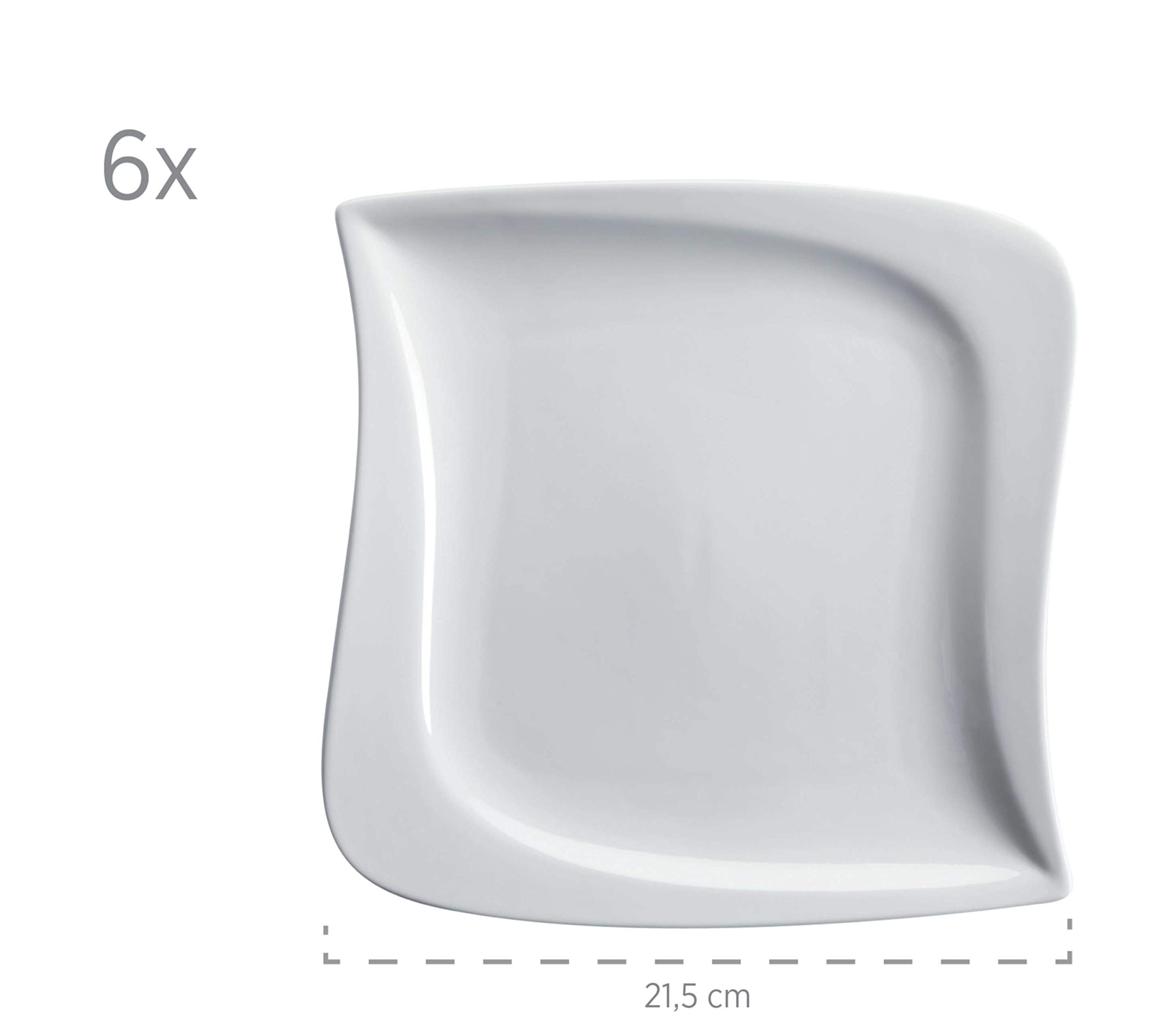 Verso by Mäser, Serie La Musica, Kaffeeservice 18-teilig, Porzellan Geschirrset für 6 Personen, 921172, Weiß