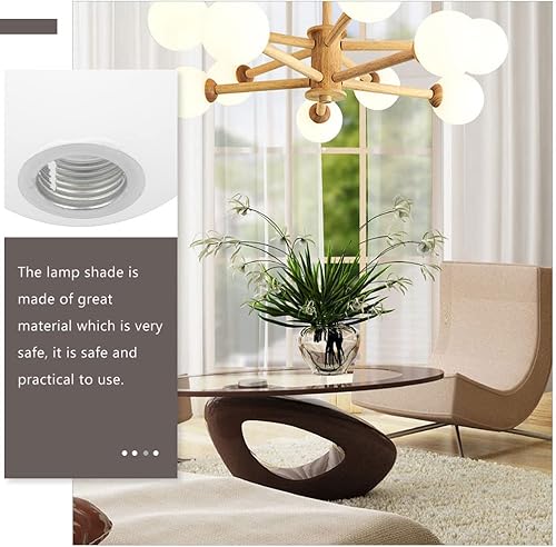 Miniatura 4 de Pantalla de globo de cristal, pantalla redonda de globo de luz para ventilador de techo blanco, pantalla de repuesto para sala de estar, dormitorio,