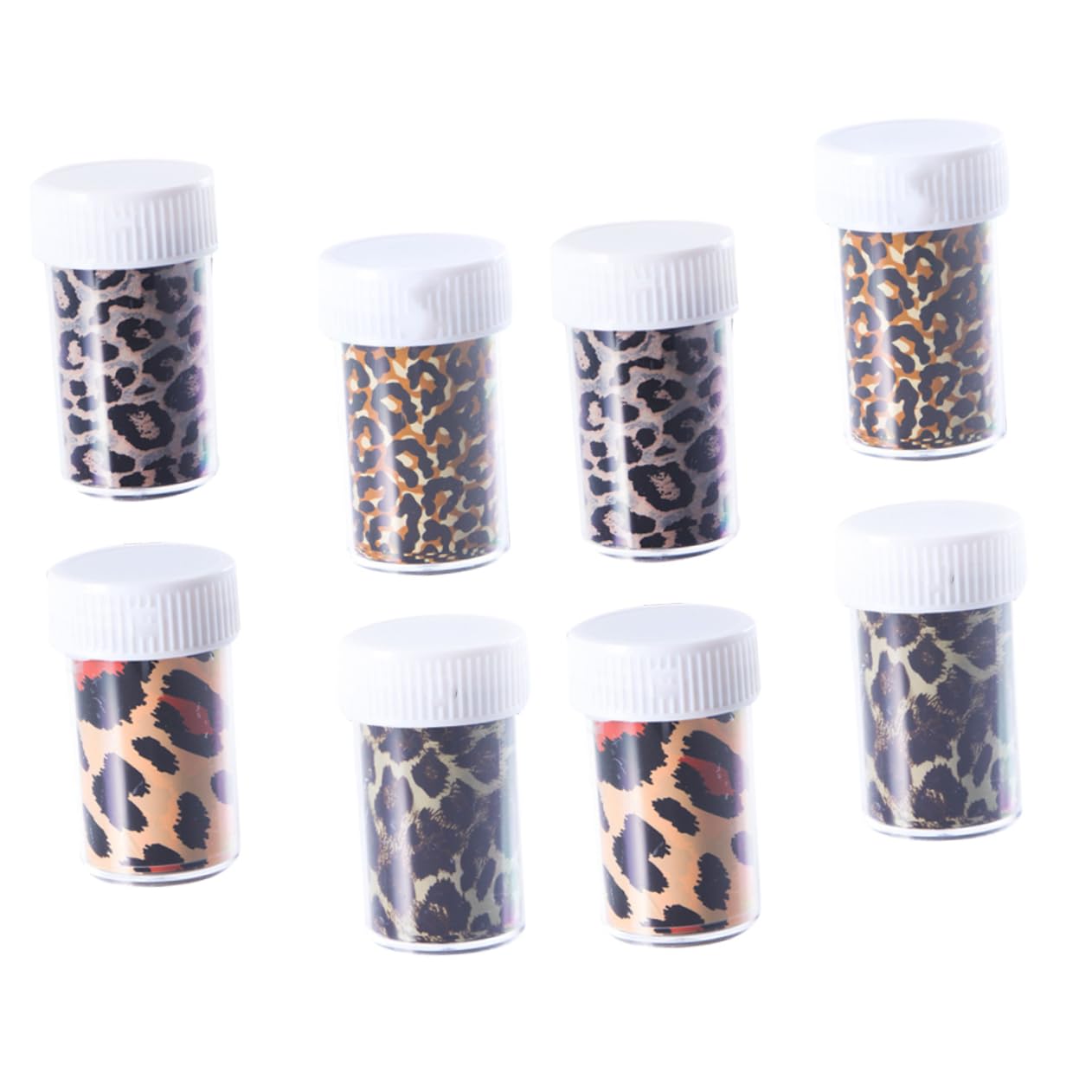 FRCOLOR 3 Pezzi 8 Set Di Adesivi Per Nail Art Con Motivo Leopardato 8 Bottiglie Di Adesivi Per Unghie Per Manicure E Decalcomanie Per Unghie
