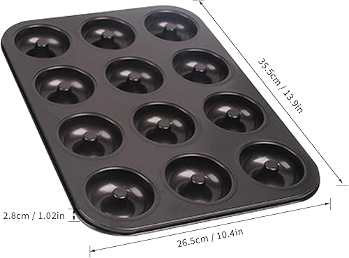 Miniatura 6 de KVMORZE Molde antiadherente para tartas de donas mini bandeja de acero al carbono para hornear galletas kit de utensilios para hornear magdalenas