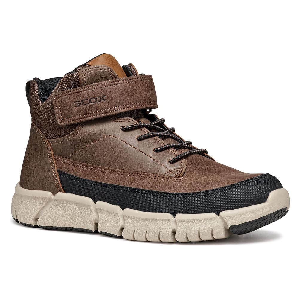 Geox J FLEXYPER BOY A Ankle Boot, DK Brown, 0.5 UK