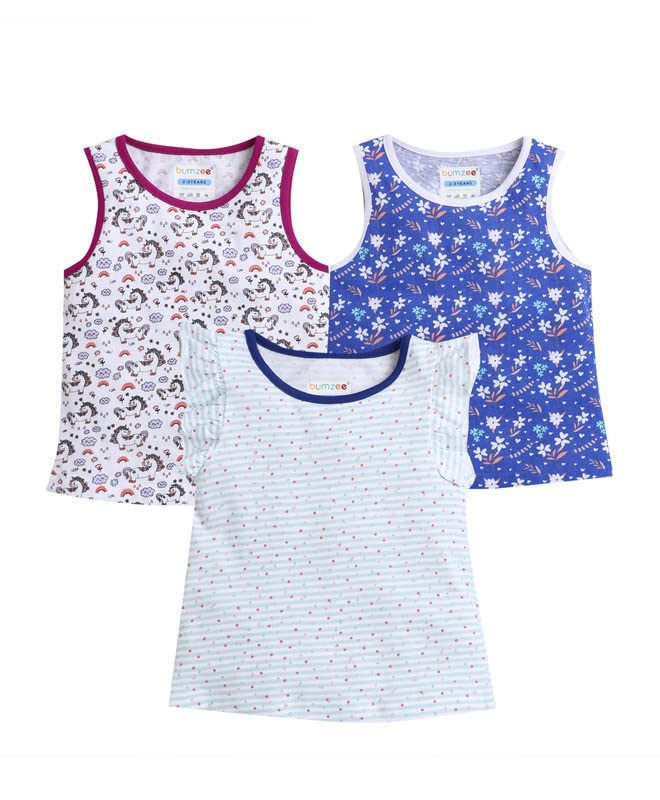 Image of BUMZEE Girl's Cotton Printed Regular Fit T-Shirt