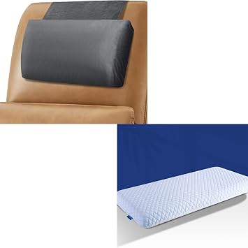 SofGlowly Head Recliner Pillow Adjustable Shredded Memory Foam and Ultra Thin Flat Pillows for Sleeping King Size