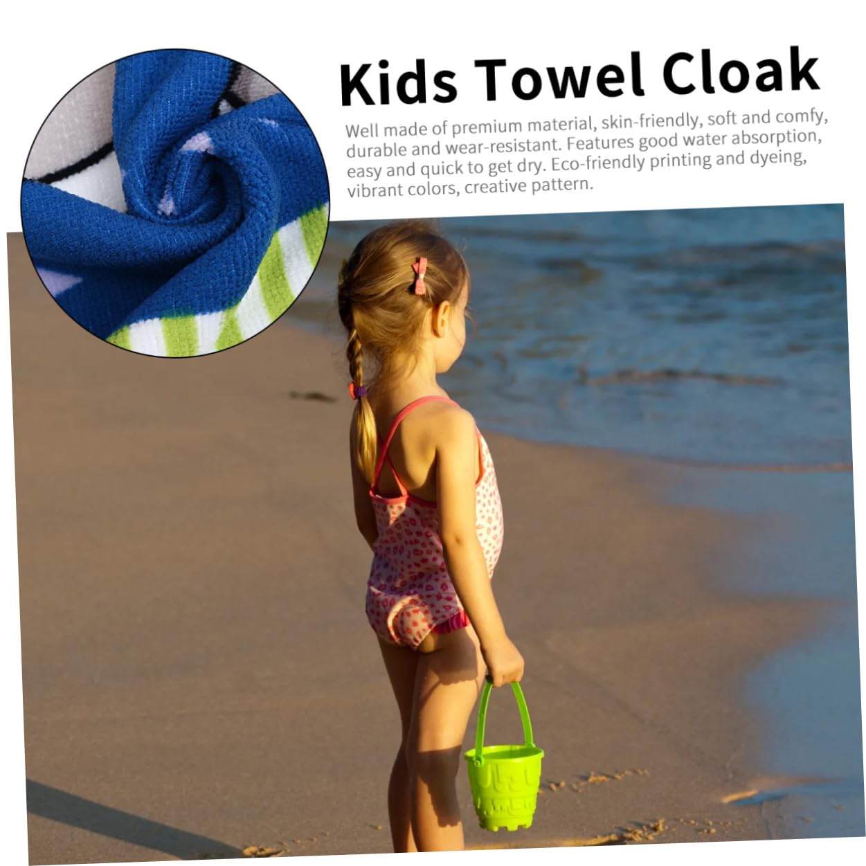 Amosfun 3 Pièces Cape pour Enfants Serviette Poncho de Natation Enfants Serviette de Plage à Capuche tes de Bain Towel tes de bébé Manteau de Te pour