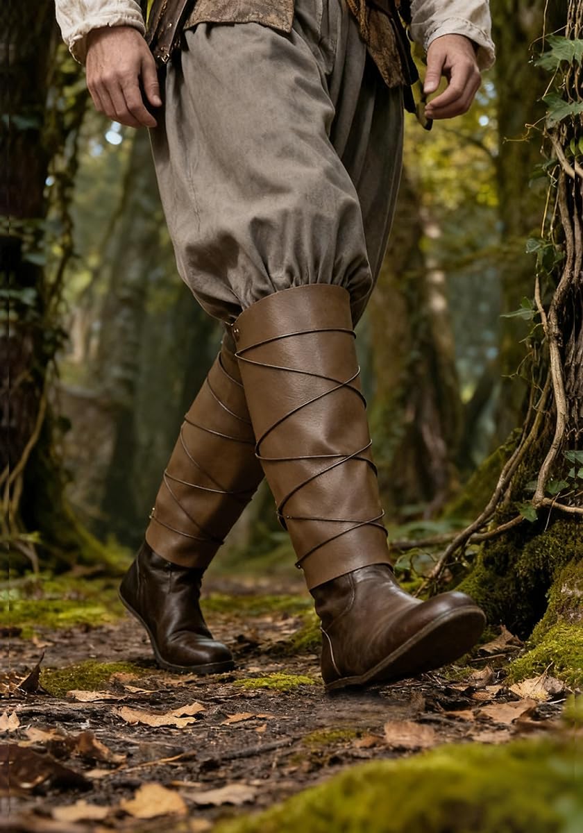 PROCOS Renaissance Leg Gaiters Medieval Boot Covers Viking Boot Gaiters