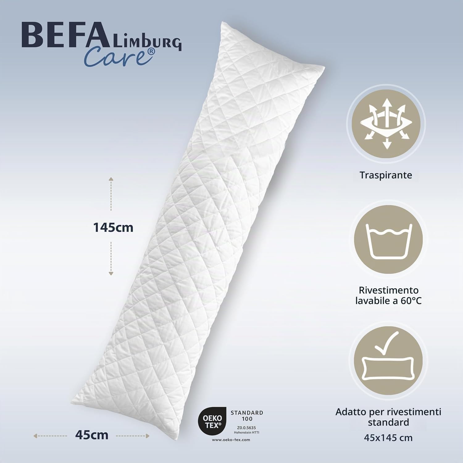 BEFA, Cuscino per Allattamento al Seno, di Dimensioni 40 x 145 cm